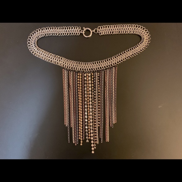 Fashion necklace with rhinestone strings - Picture 1 of 8